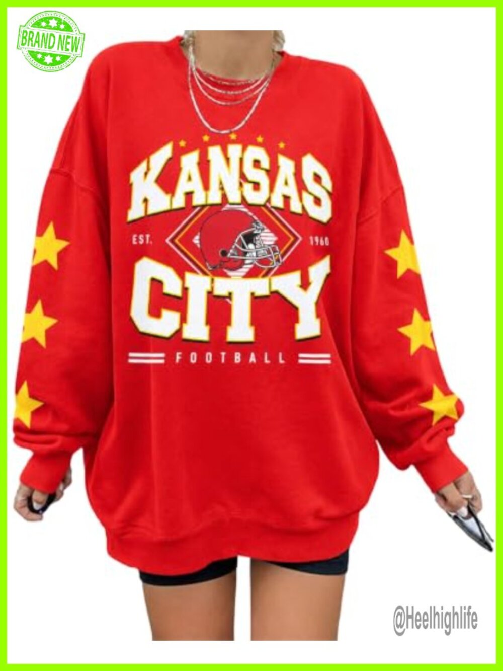 Oversized Crewneck Sweatshirt Cotton Blend Pullover Fall